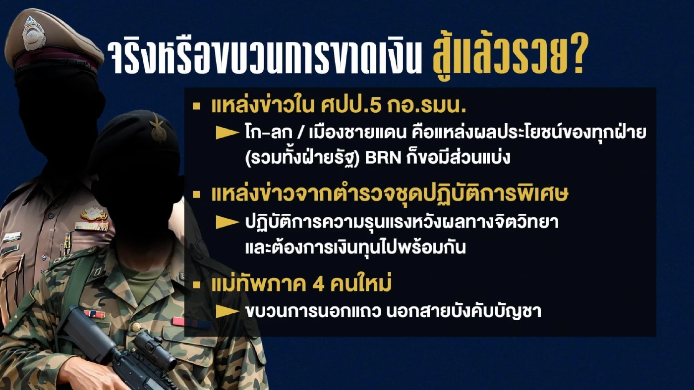 ถอดรหัสไฟใต้... จริงหรือ BRN “สู้แล้วรวย”? เปิดหีบ “Finance ของ BRN”