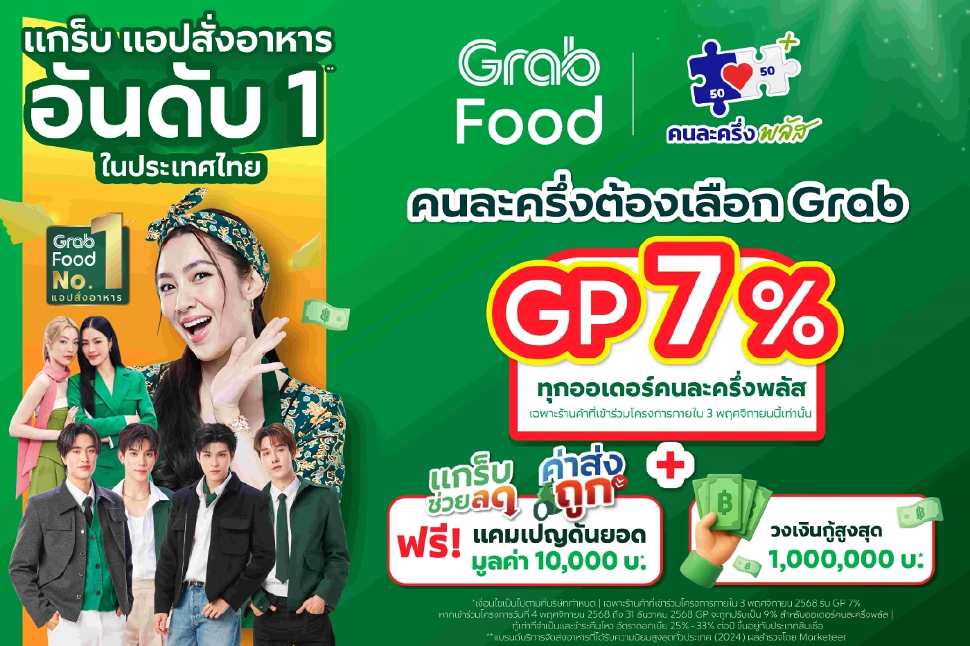 แกร็บขานรับรัฐฯ หั่น GP เหลือ 7% หนุนร้านค้าร่วม 'คนละครึ่งพลัส'