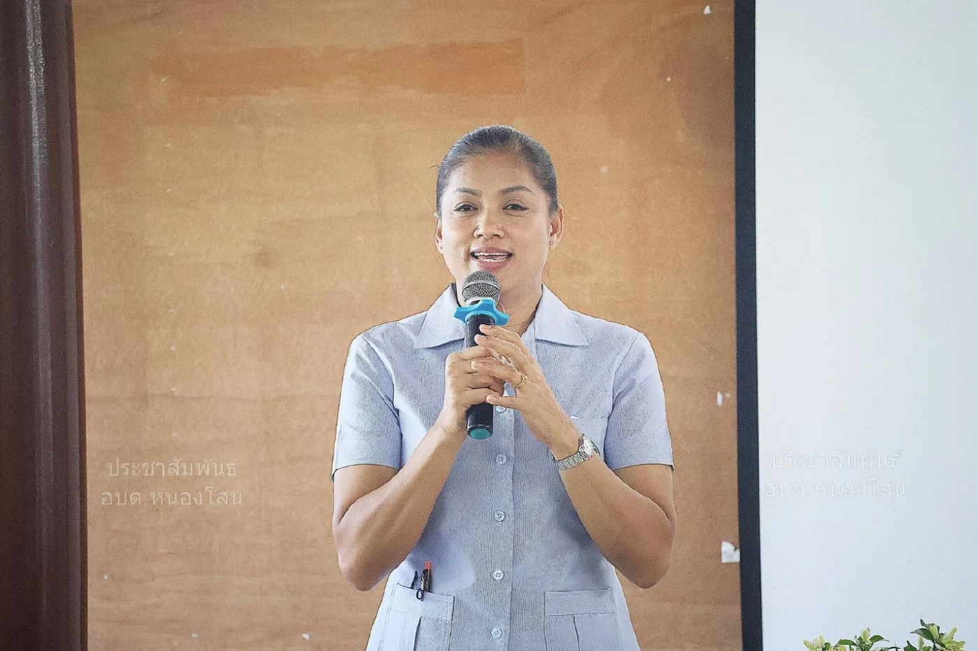 นางใจแก้ว ศิลปศร ผู้อำนวยการโรงพยาบาลส่งเสริมสุขภาพตำบลหนองโสน อ.เมือง จ.เพชรบุรี