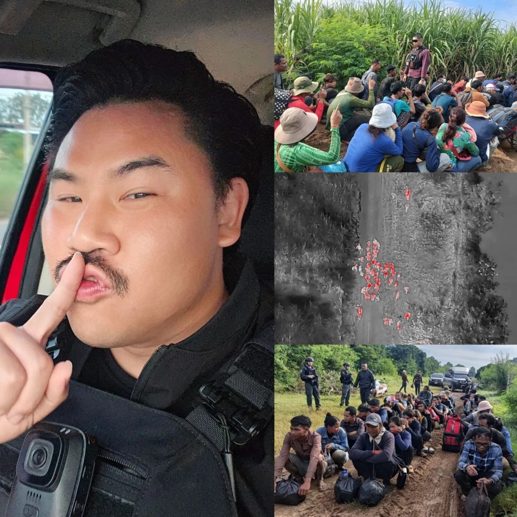 สะใจคนไทย! \"กัน จอมพลัง\" ขับรถไถพุ่งชนรั้ว \"กัมพูชา\" พังกระจุย (มีคลิป)