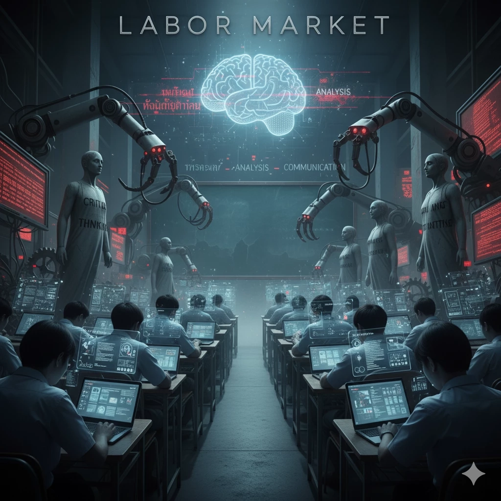 ห่วง! นักศึกษาไทยใช้ AI ไม่เหมาะสม ทักษะมนุษย์ถูกทำลายอยู่ไม่รอดใน "ตลาดแรงงาน"