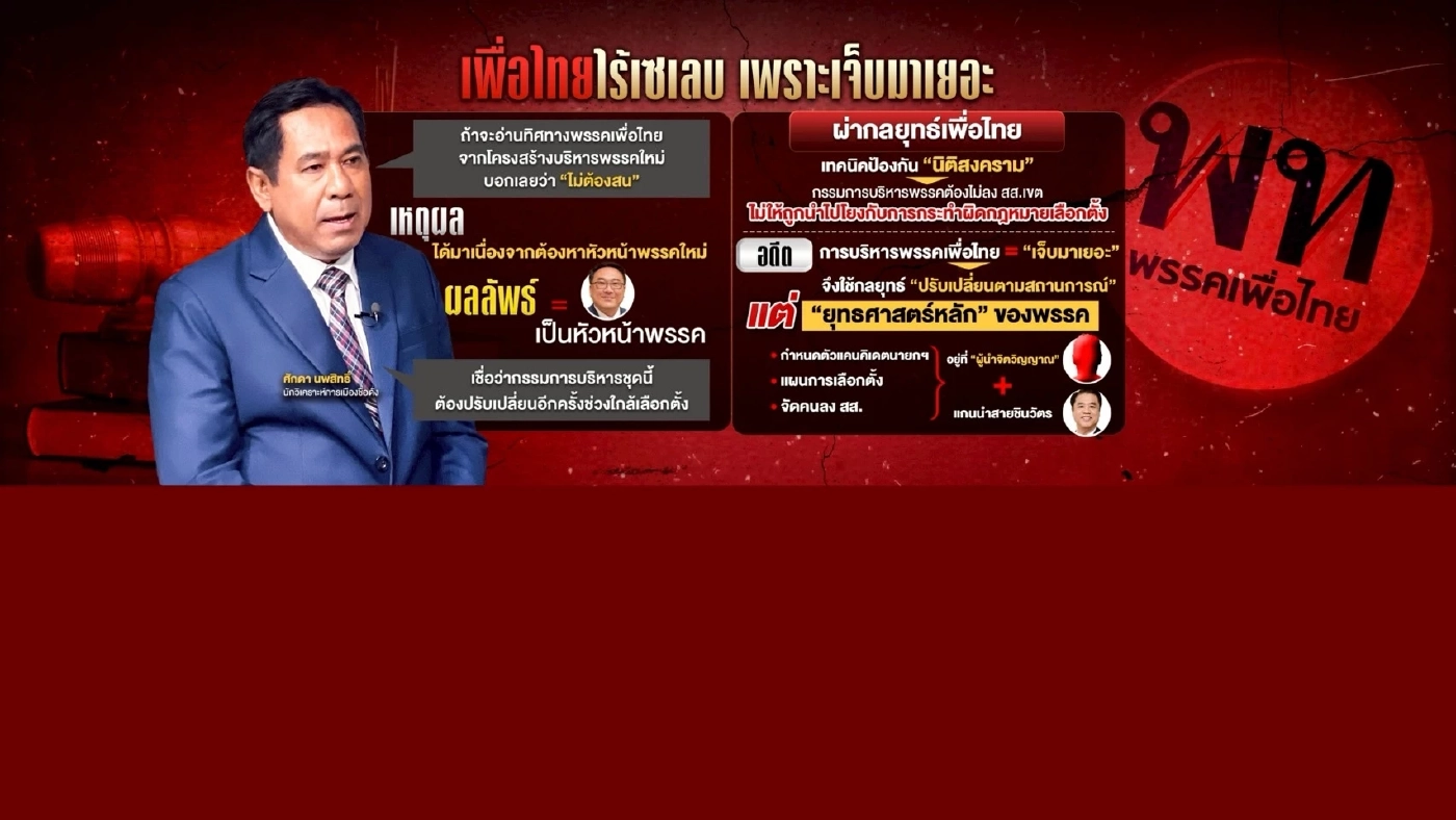 ชะตากรรมเพื่อไทย "ใคร" กำหนด?  ซ้ำเจอ "วิกฤต" แซนด์วิช "ส้ม-น้ำเงิน"