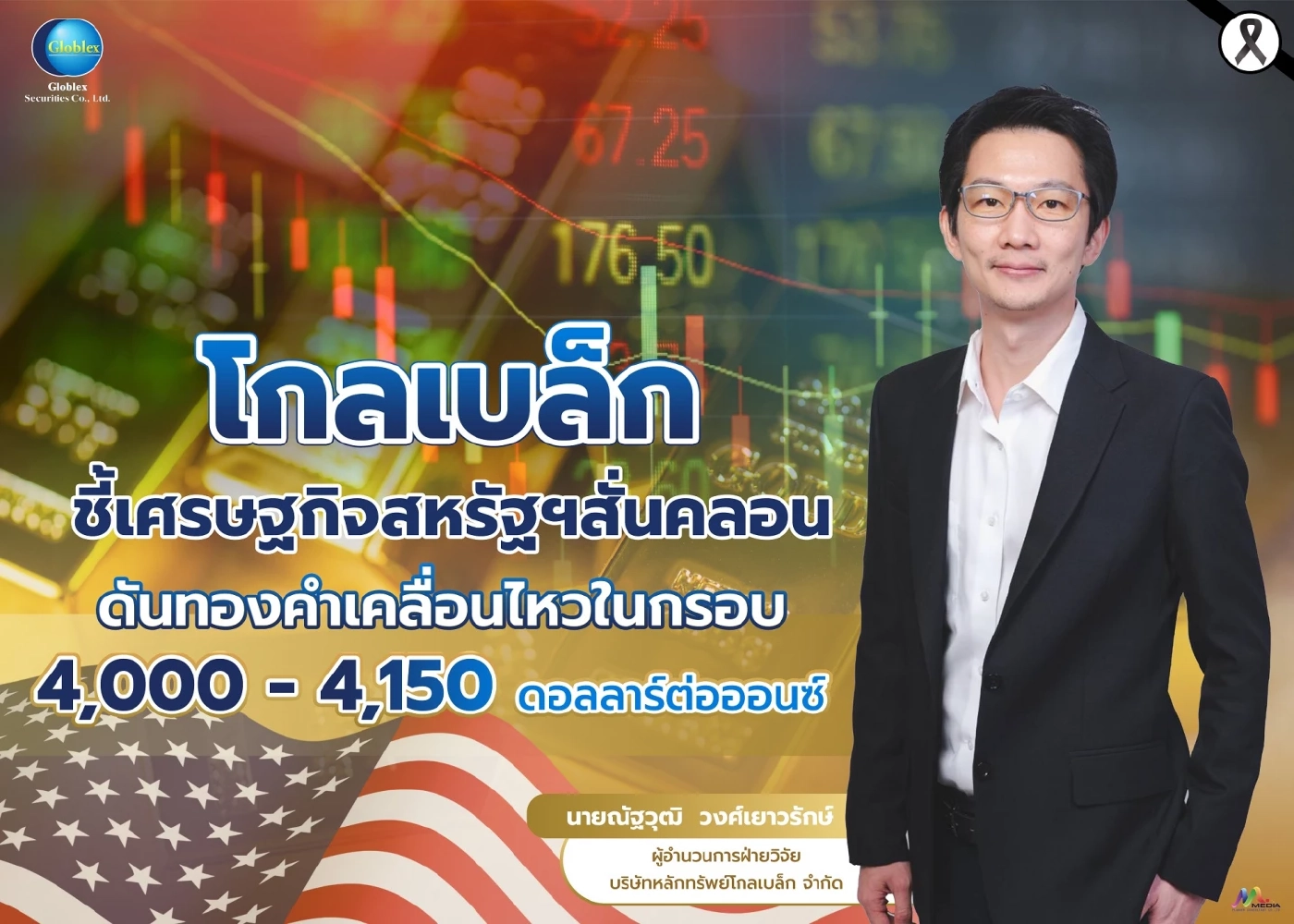 เศรษฐกิจสหรัฐฯ สั่นคลอน ดันกรอบทองคำ 4,000 – 4,150 ดอลลาร์