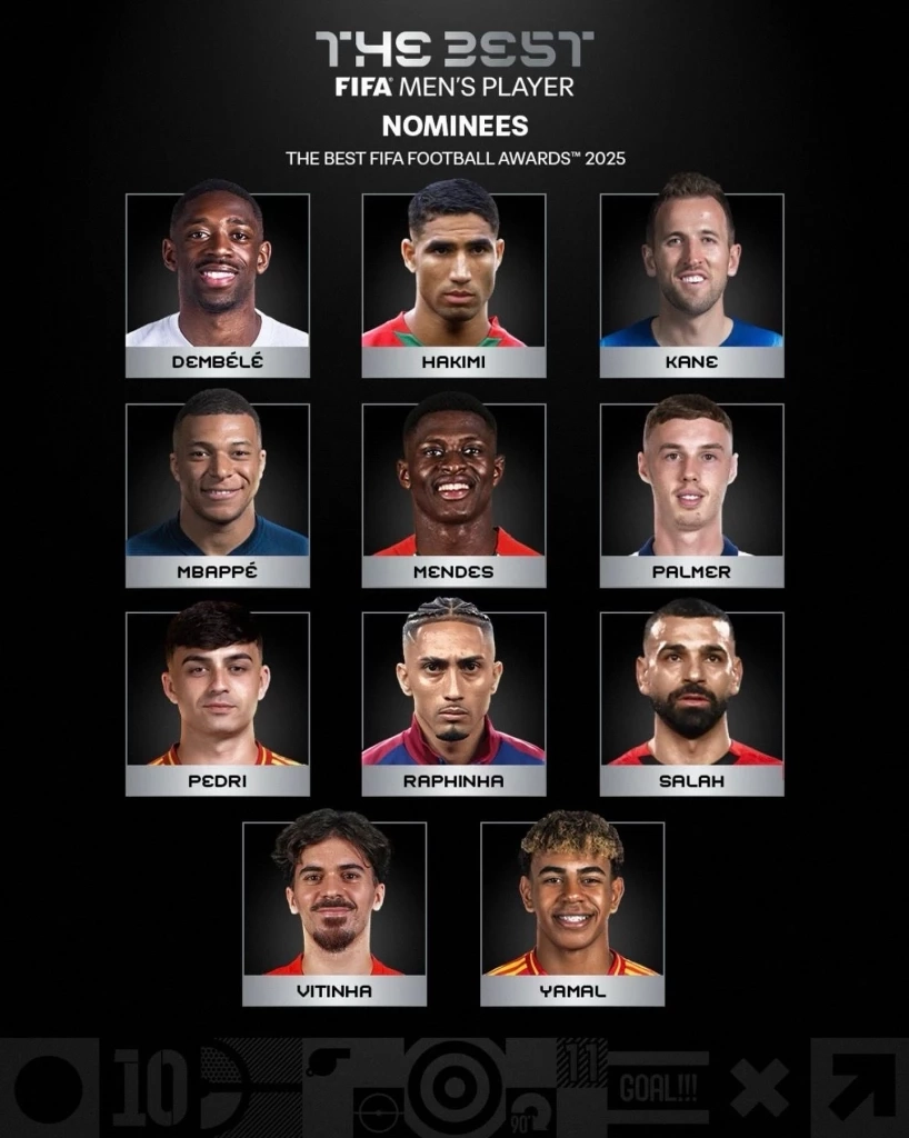 เปิดโผ FIFA The Best 2025: "เดมเบเล่" ดวล "ยามาล" อีกครั้ง "ชล็อต-อาร์เตต้า" มีชื่อชิงกุนซือ