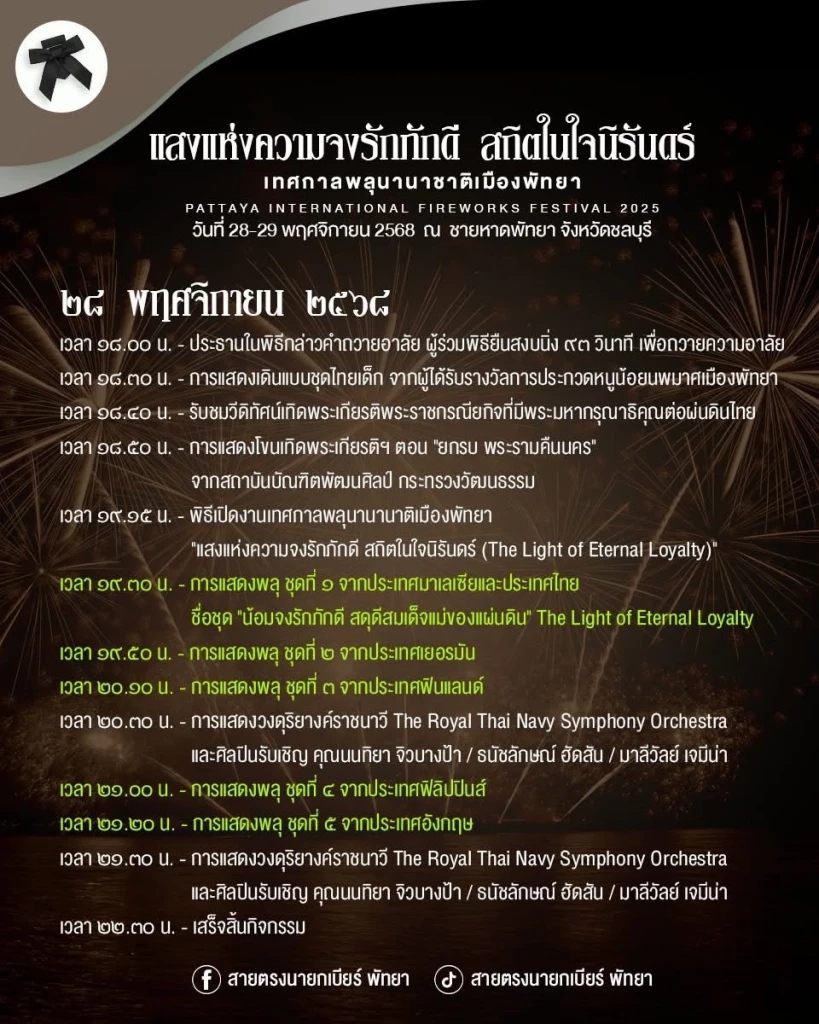 ชวนเที่ยวงานเทศกาลพลุนานาชาติเมืองพัทยา 28-29 พ.ย. 68 เช็กกำหนดการ-สิ่งที่ต้องเตรียม