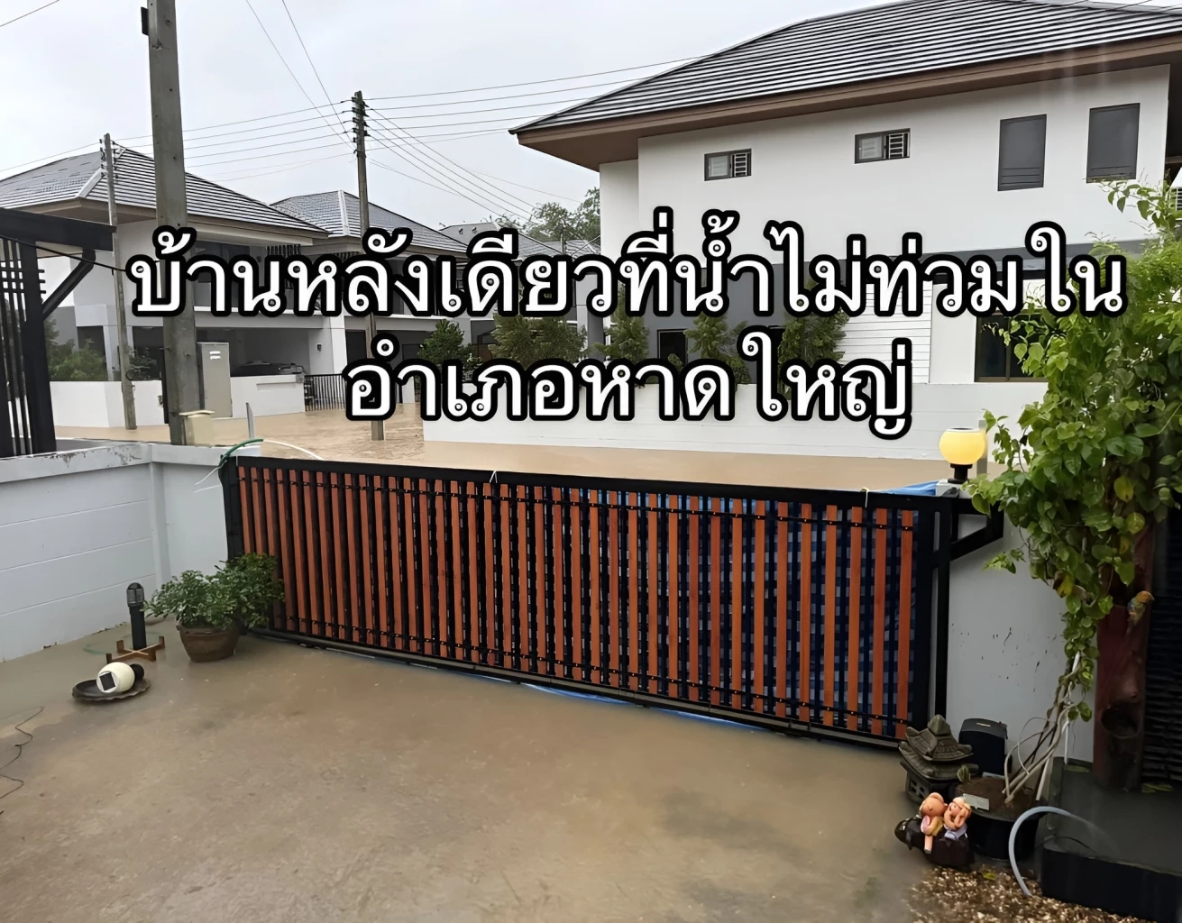 หนึ่งเดียวที่รอด! โซเชียลแห่ถามเคล็ดลับ "บ้านหลังเดียวที่น้ำไม่ท่วมในหาดใหญ่"