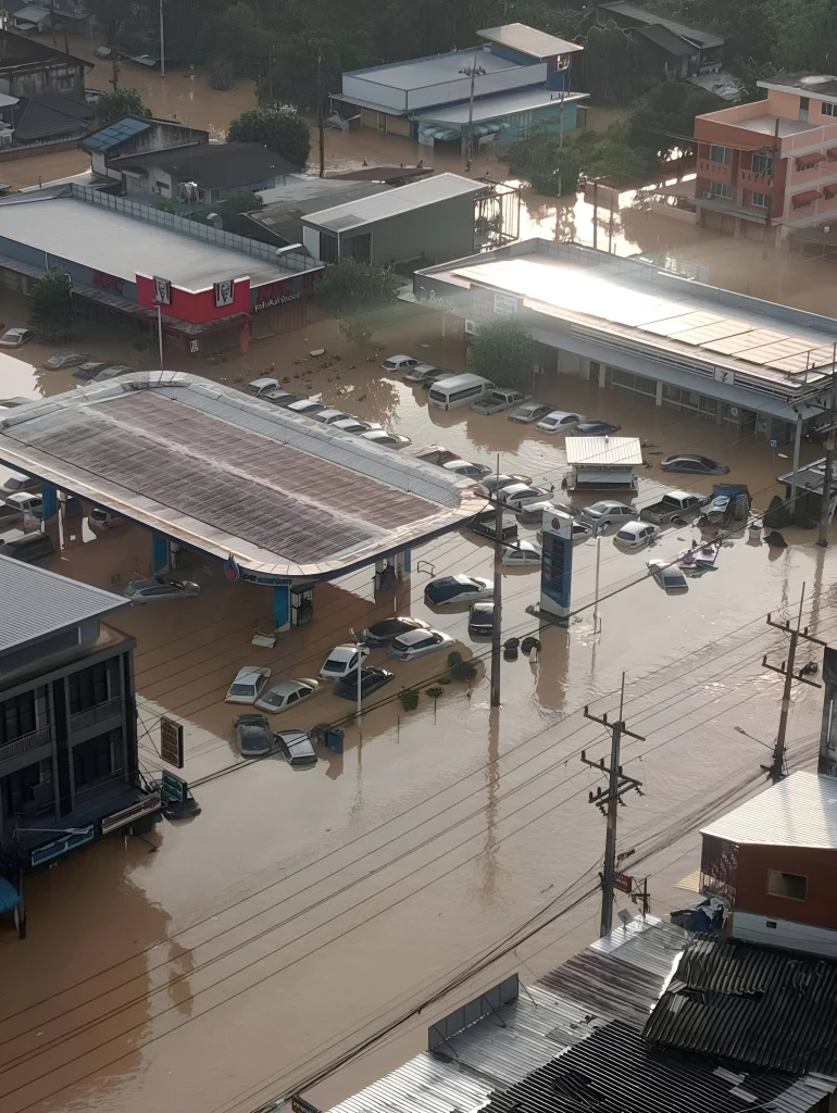 เปิดภาพล่าสุด พื้นที่ "หาดใหญ่" นํ้าเริ่มลดแล้ว