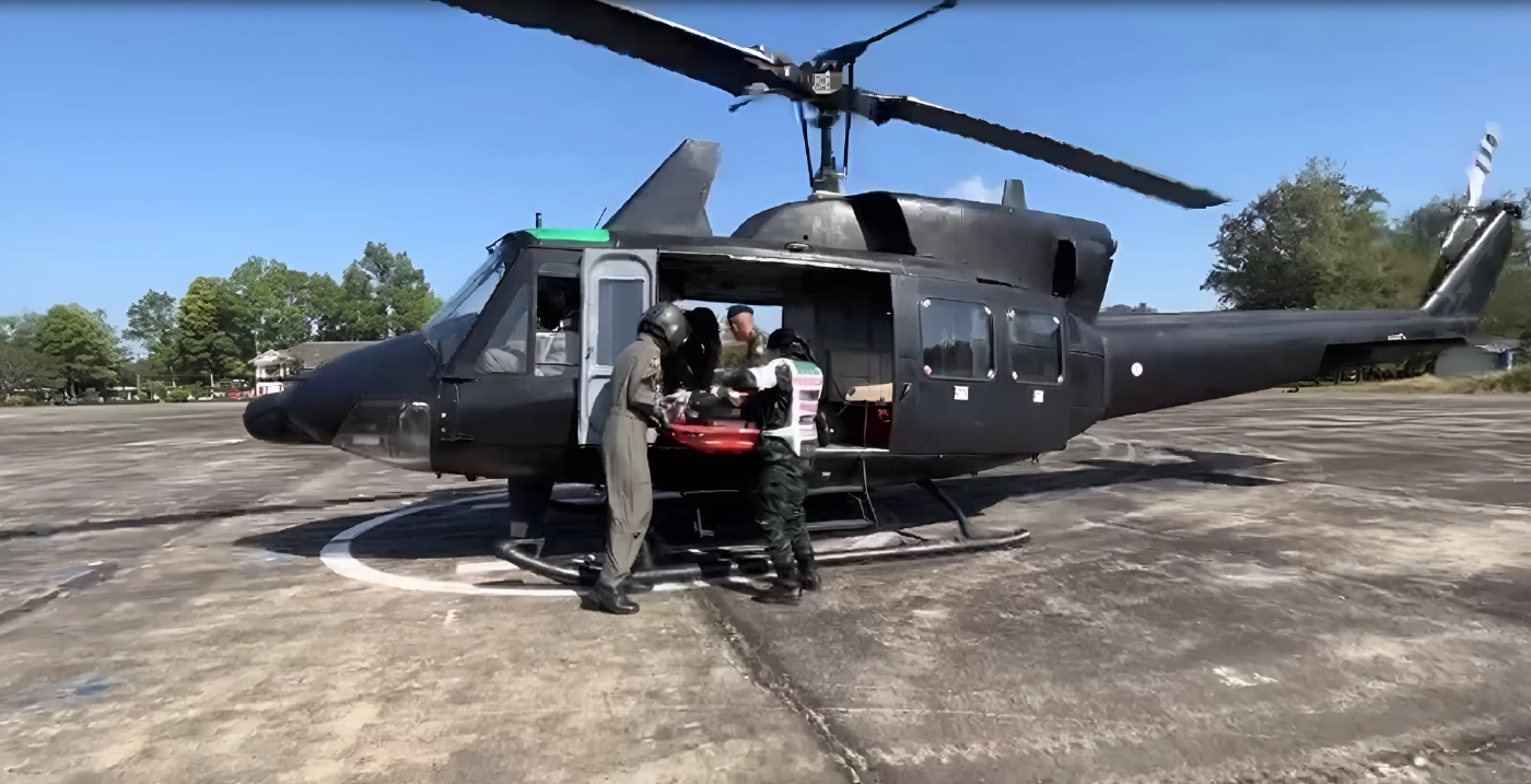 เปิดคลิป! เฮลิคอปเตอร์นำทหารกล้าบาดเจ็บ จากช่องบกถึง รพ.ค่ายสรรพสิทธิประสงค์แล้ว 2 นาย