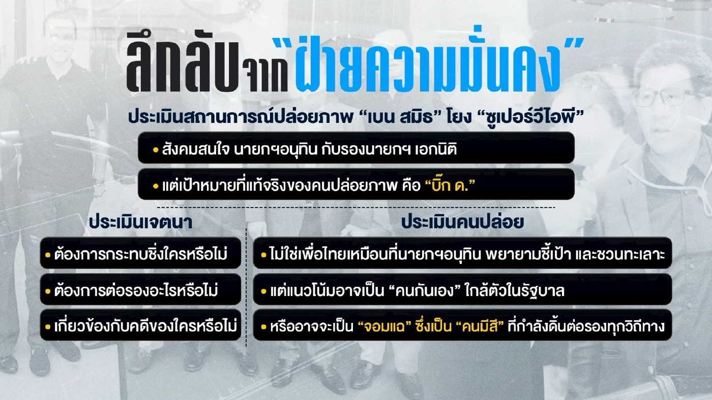 ลึกลับจาก “ฝ่ายความมั่นคง” ประเมินปล่อยภาพ “เบน สมิธ” โยง “ซูเปอร์วีไอพี”