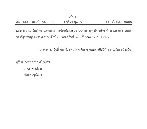 ด่วน!โปรดเกล้าฯ เรียกประชุมสมัยวิสามัญแห่งรัฐสภา เลือก "กกต." และ "ป.ป.ช."