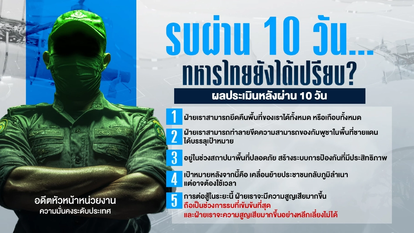 2 มุมต่าง มั่นคง-การทูต ประเมินสู้รบ 10 วัน ได้เปรียบ-เสียเปรียบ