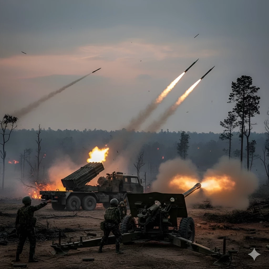 ชายแดน ยังตึงเครียดหลายจุด "กัมพูชา" ใช้ "ปืนใหญ่–จรวด BM-21" ยิงใส่ไทยต่อเนื่อง