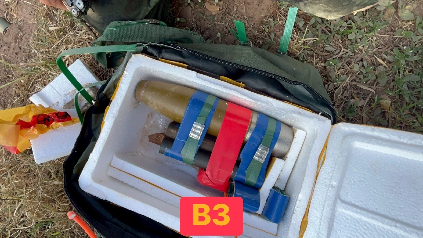 เปิดภาพทุ่นระเบิดสังหารบุคคล-ระเบิดแสวงเครื่องของกัมพูชา หลังยึดพื้นที่บ้านคลองแผง