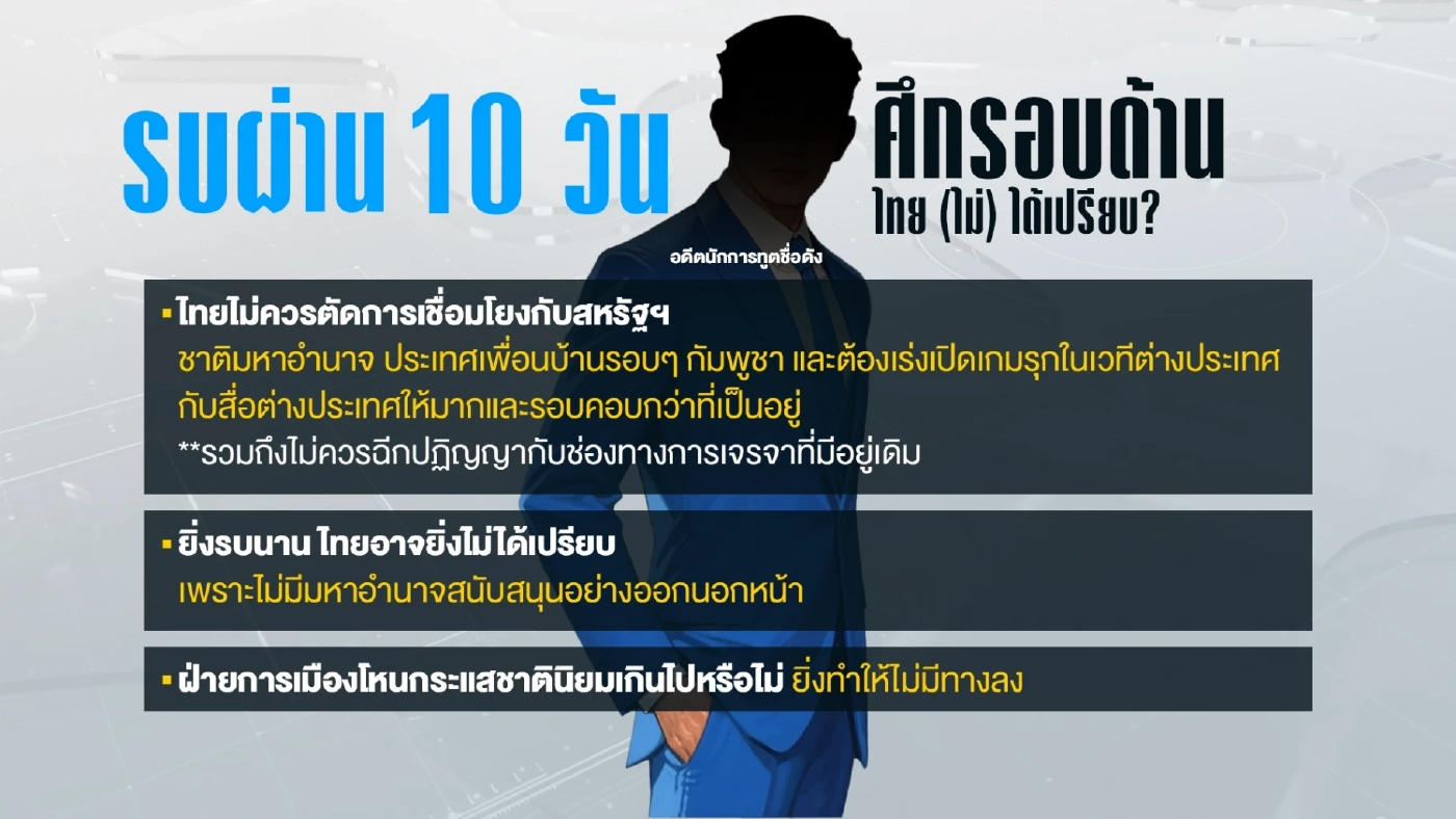 2 มุมต่าง มั่นคง-การทูต ประเมินสู้รบ 10 วัน ได้เปรียบ-เสียเปรียบ