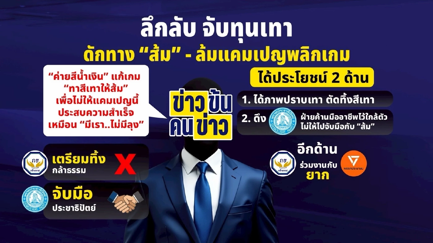 ลึกลับ "จับทุนเทา" ดักทาง "ส้ม" ล้มแคมเปญพลิกเกม จ่อฟัน "ทุนเทา" ก่อนเลือกตั้ง