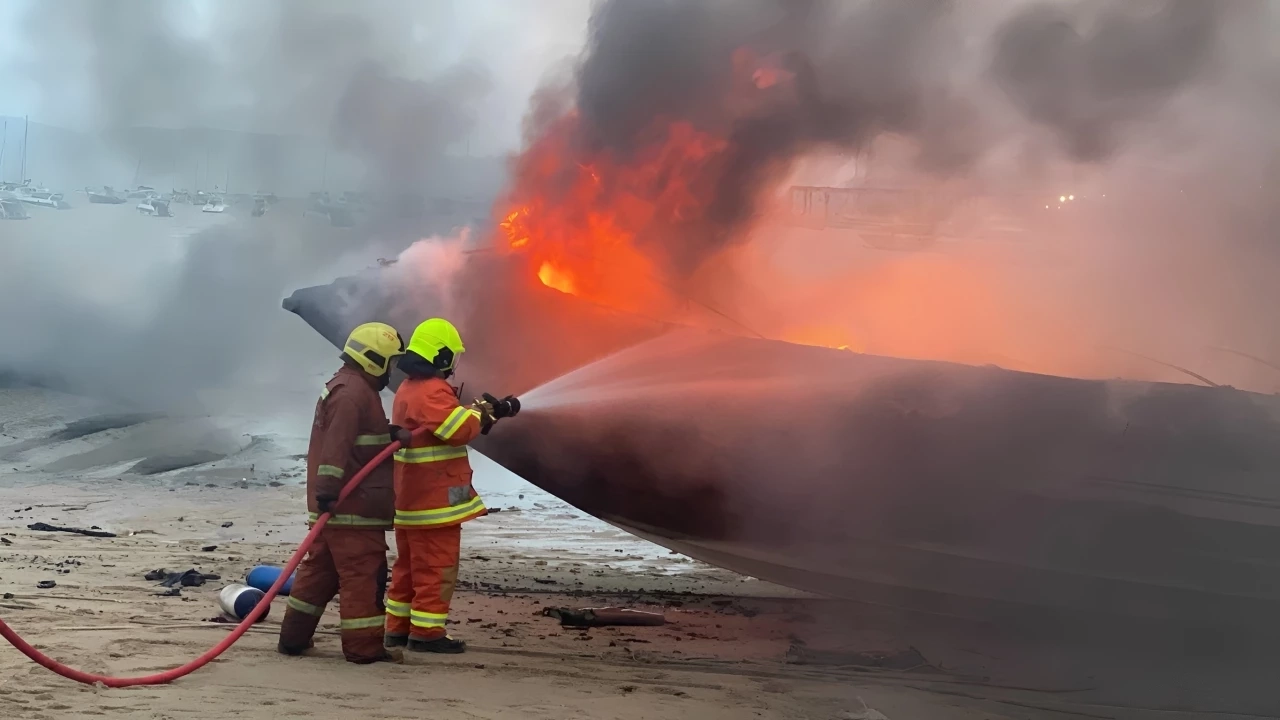 ระทึกรับอรุณ! ไฟไหม้สปีดโบ๊ท "ท่าเรืออ่าวฉลอง" วอดกว่า 10 ลำ