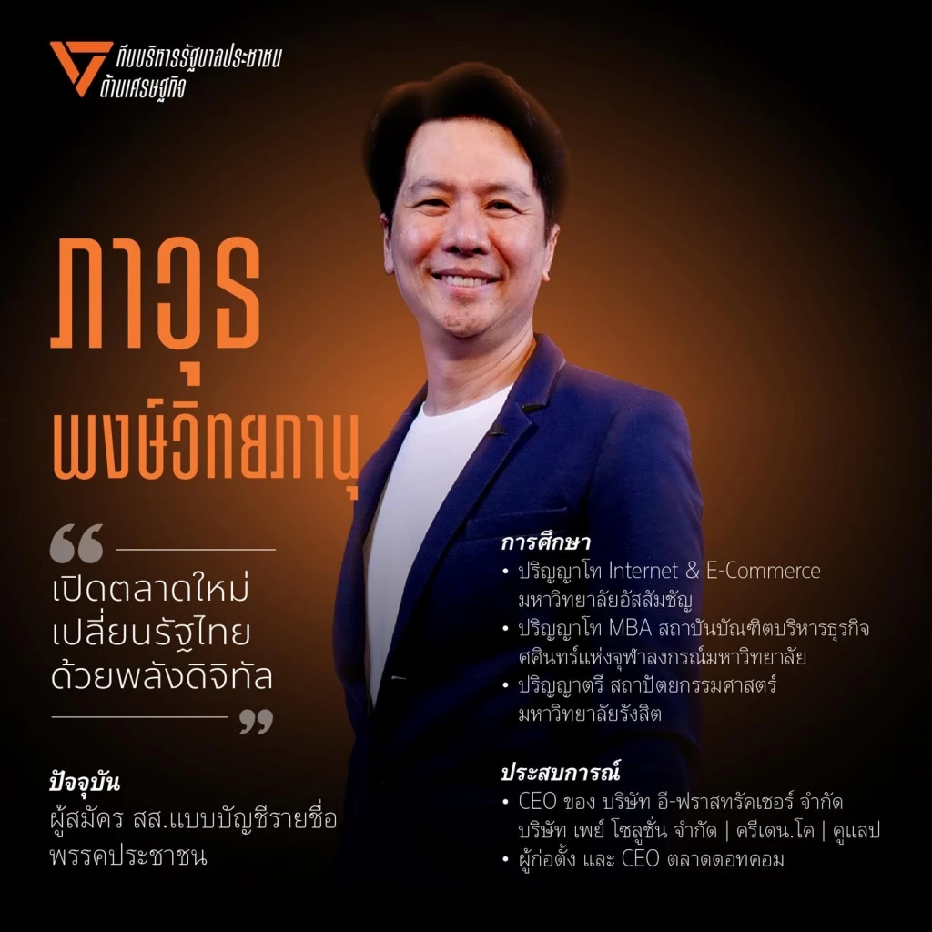 "ว่าที่ รมว.ดีอี" พรรคประชาชน "ป้อม-ภาวุธ" ปาร์ตี้ลิสต์ ลำดับ 7