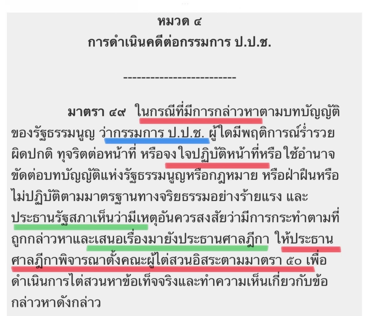 ข้อ กม. ฟัน กรรมการ ป.ป.ช. ชี้ทั้ง ป.ป.ช. และ ตร. ไม่มีอำนาจดำเนินคดี