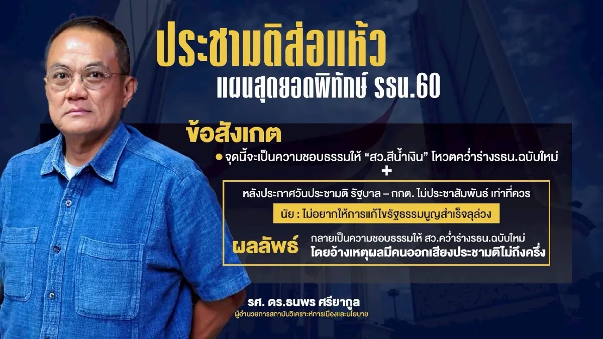 ประชามติส่อแห้ว! เผย "ขบวนการพิทักษ์ รธน.60" วางงานสุดยอดสกัดแก้