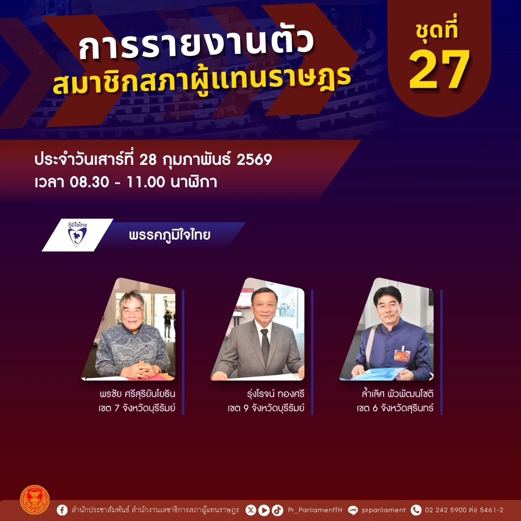 สภาฯ เหงา วันเสาร์มี สส.รายงานตัว 4 คน รวมมี สส.รายงานตัวแล้ว 97 คน