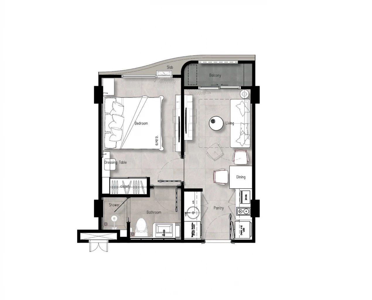 แบบแปลนห้องขนาด 30 ตร.ม.
