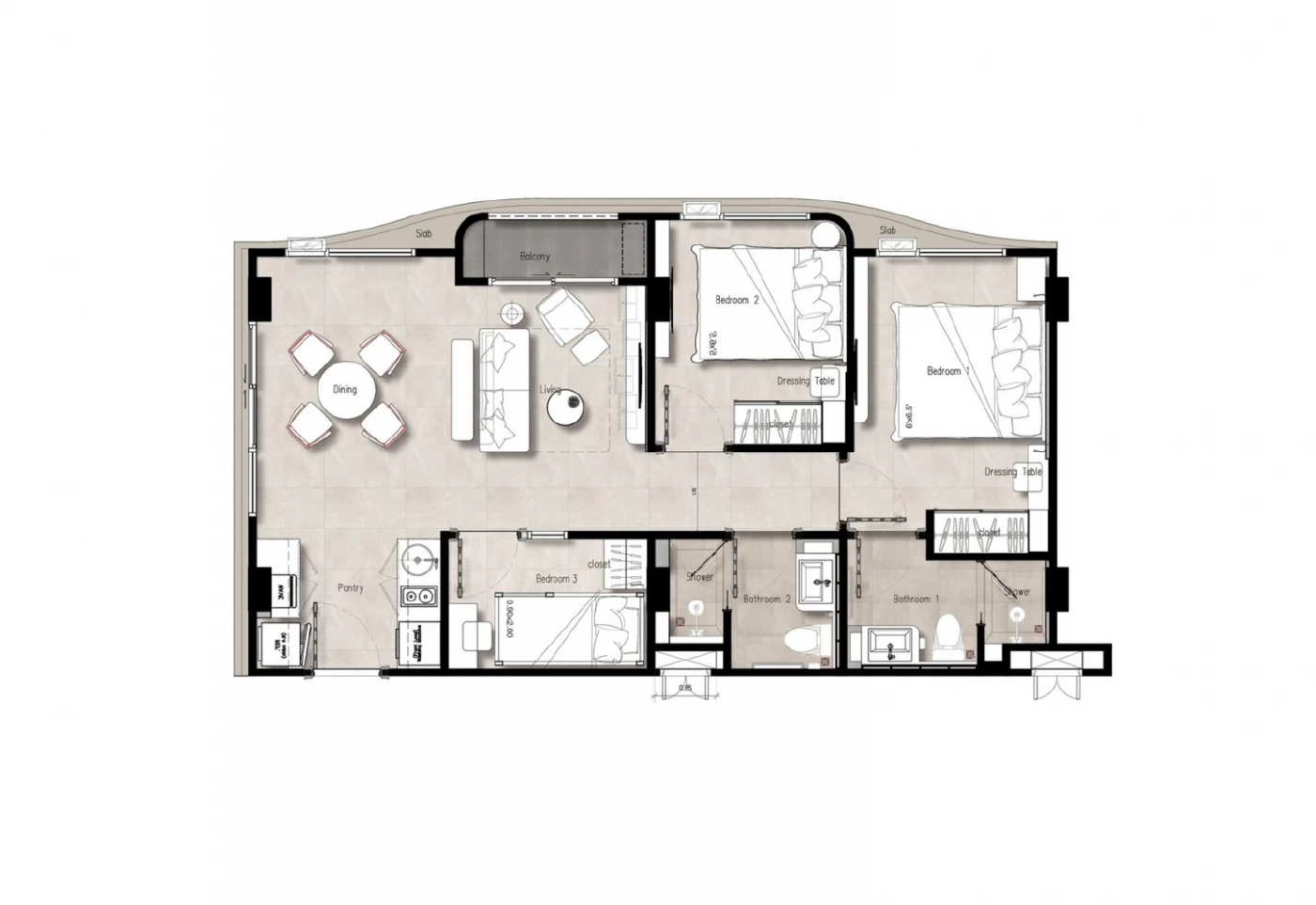 แบบแปลนห้องขนาด 60 ตร.ม.