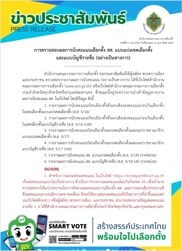 "กกต."ชี้ทางสว่าง ไม่ควรนำ"ผลเลือกตั้ง"ไม่ทางการไปเผยแพร่อ้างอิง 