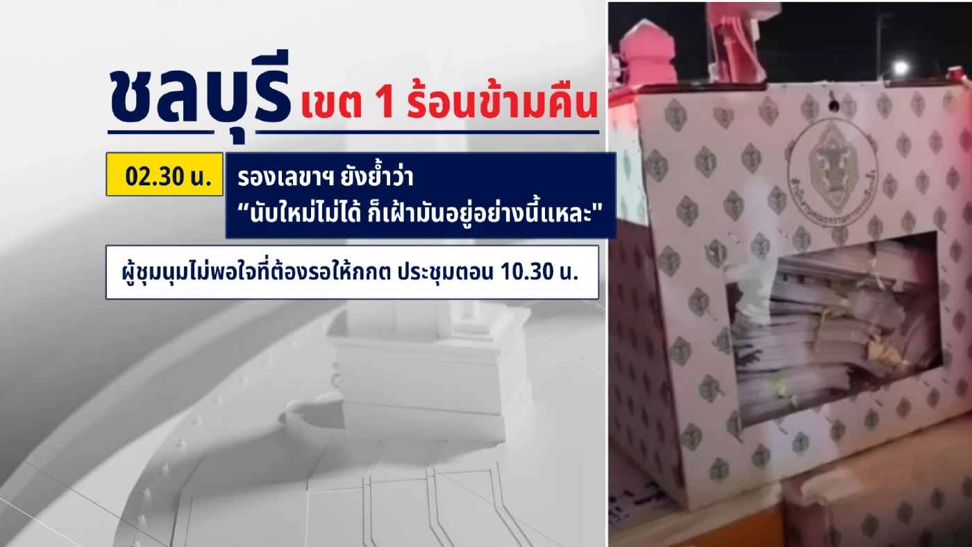 ไทม์ไลน์เดือด! มวลชนประท้วงเรียกร้องนับคะแนนใหม่ ชลบุรี เขต 1