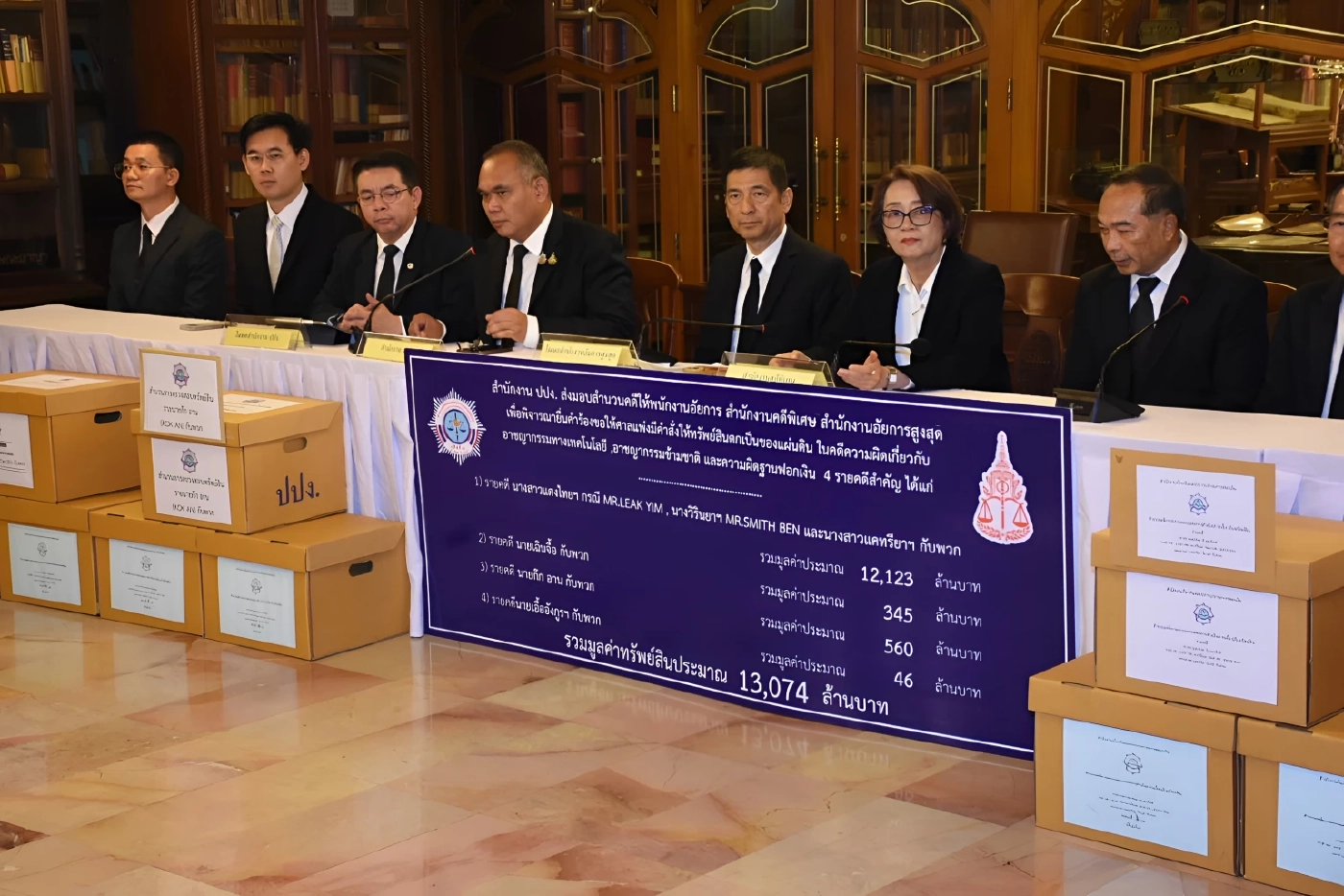 ปปง. ส่งสำนวน ให้อัยการคดีพิเศษยื่น ขอให้ศาลริบทรัพย์ 1.3 หมื่นล้าน เครือข่าย "เฉิน จื้อ-ยิม เลียก-เบน สมิธ"