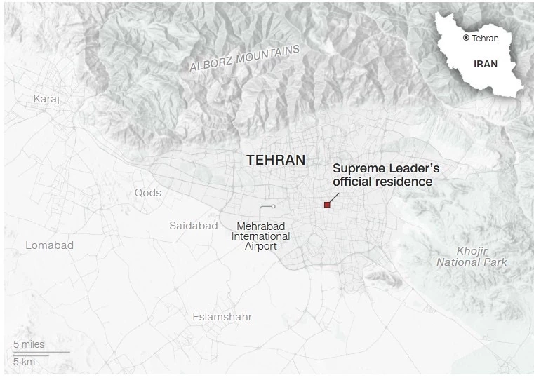 เปิดภาพถ่ายดาวเทียม เผย ที่อยู่ของผู้นำสูงสุด “อิหร่าน” ถูกถล่ม