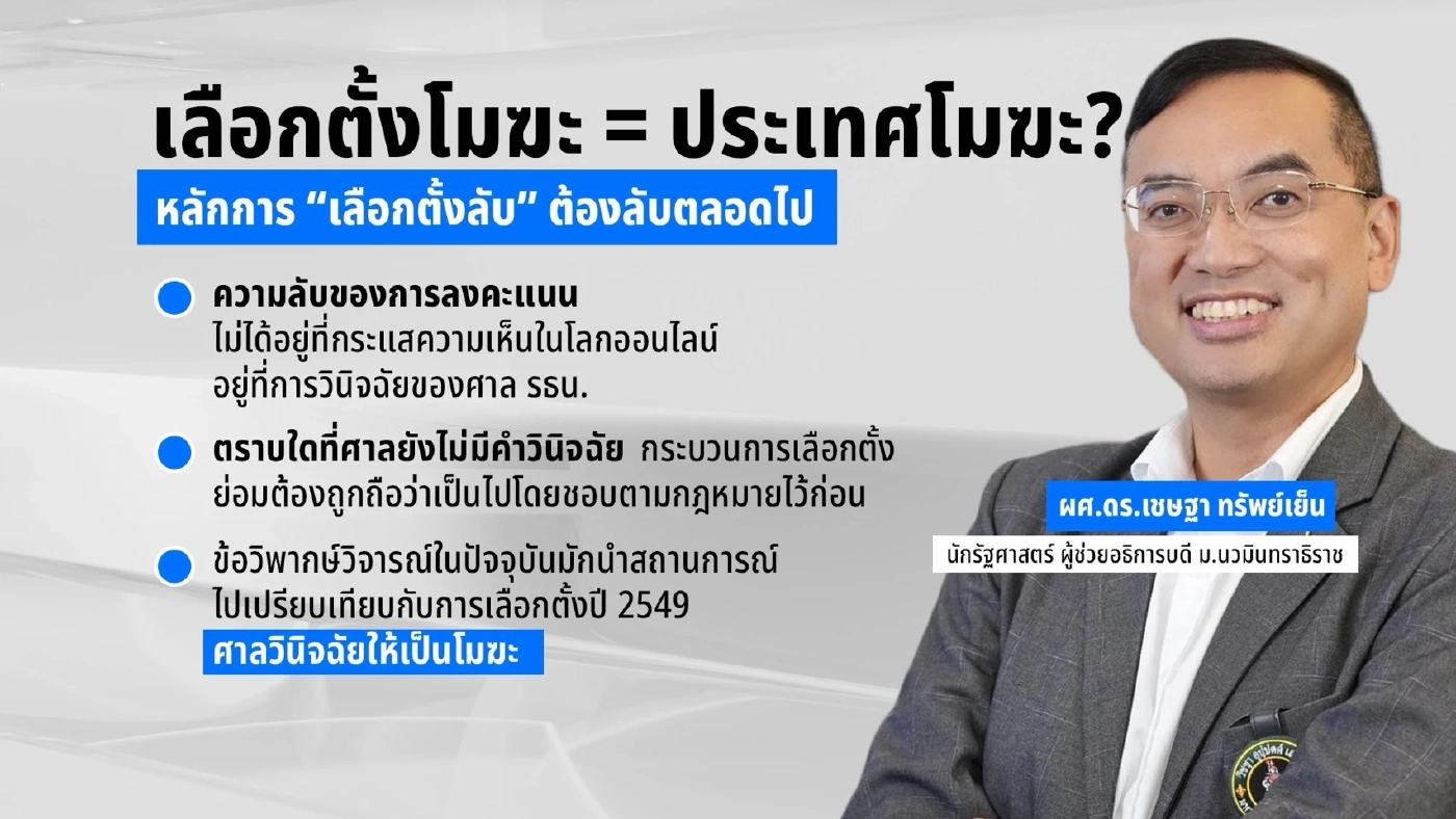 นักวิชาการวิเคราะห์ "ความลับของบัตรเลือกตั้ง : ข้อโต้แย้งทางกฎหมายที่ กกต. อาจใช้ในชั้นศาล"