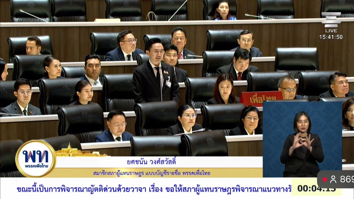 "นายยศชนัน วงศ์สวัสดิ์ อภิปรายเรื่องการปรับโครงสร้างราคาน้ำมันและพลังงานสีเขียว"