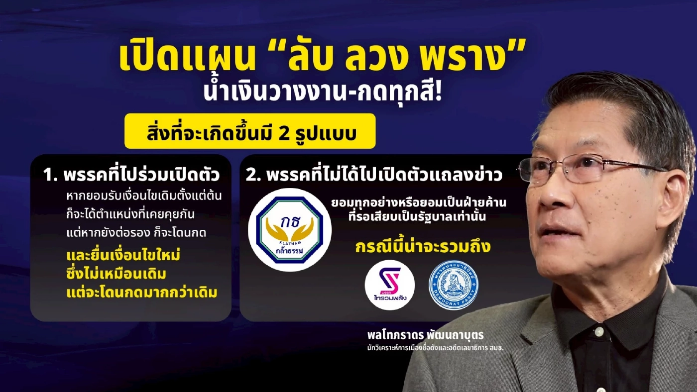 เปิดแผน “ลับ ลวง พราง” น้ำเงินวางงาน-กดทุกสี! ทำไม ภท.ไม่เปิดตัวพรรคร่วม