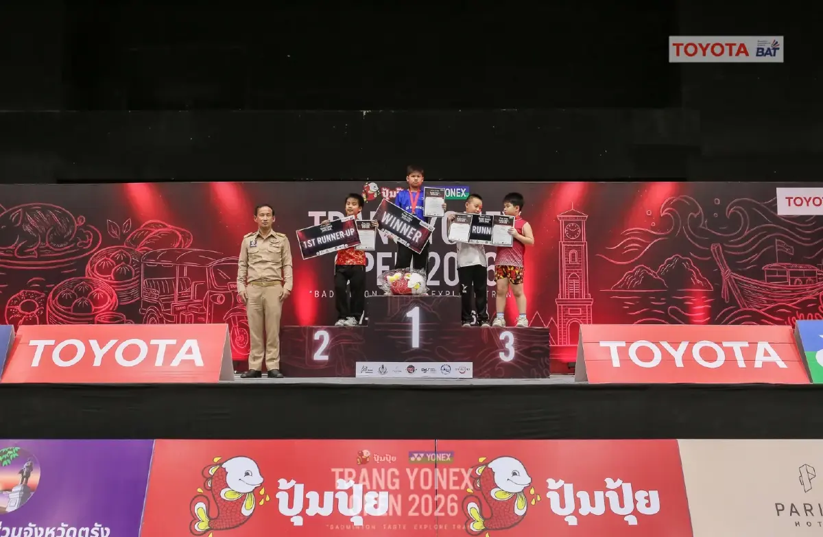 ปิดฉากยิ่งใหญ่ “Trang YONEX Open 2026” ดึงนักกีฬากว่า 1,000 คน สร้างเงินสะพัดในตรังกว่า 40 ล้านบาท