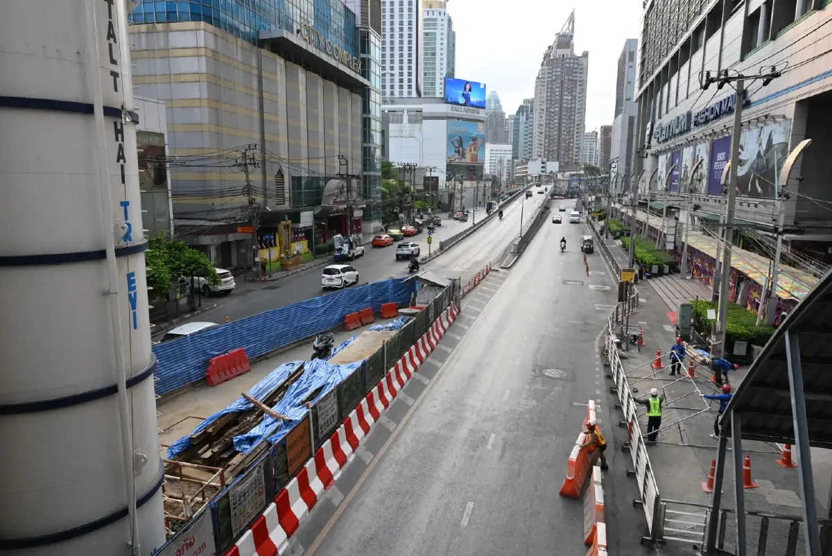 รฟม. ลงพื้นที่ตรวจความพร้อม ก่อนเริ่มปิดสะพานข้ามแยกประตูน้ำ สร้างรถไฟฟ้าสายสีส้มฯ
