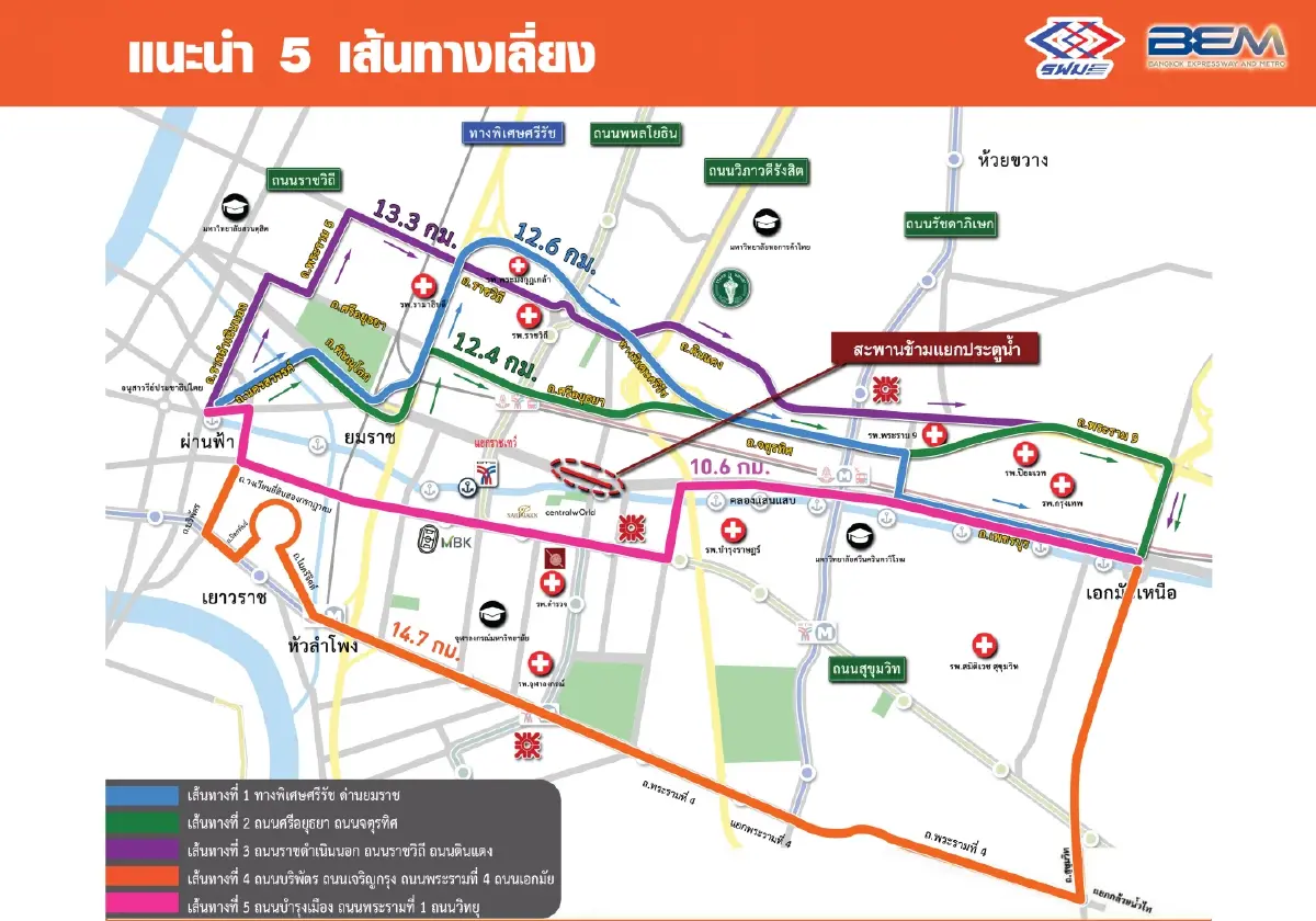 รฟม. ลงพื้นที่ตรวจความพร้อม ก่อนเริ่มปิดสะพานข้ามแยกประตูน้ำ สร้างรถไฟฟ้าสายสีส้มฯ