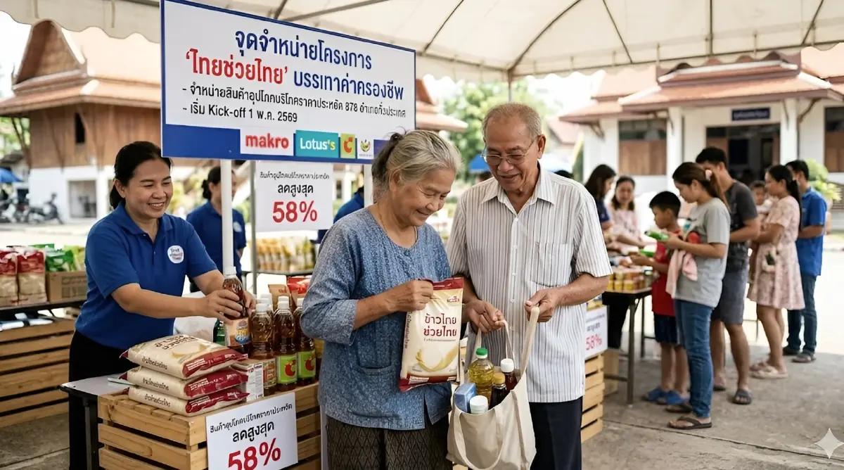 ห้ามพลาด! "ไทยช่วยไทย" คิกออฟ 1 พ.ค.นี้ ทุกอำเภอทั่วไทย! สินค้าจำเป็นลดกระหน่ำสูงสุด 58%