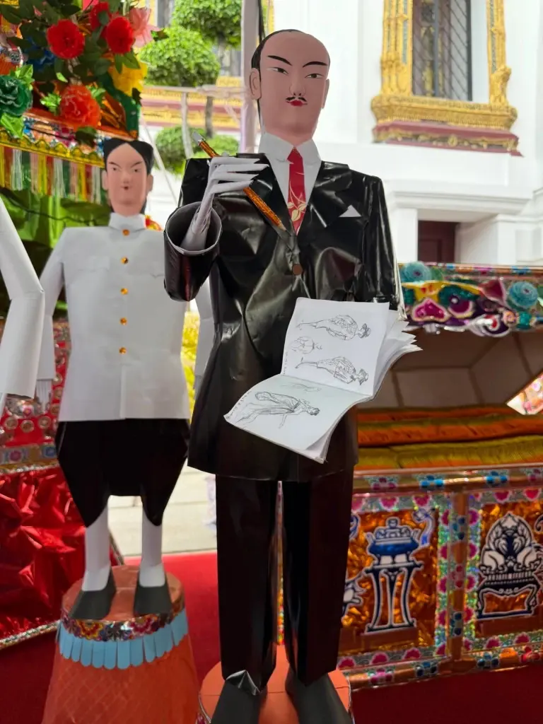 หุ่น "ปิแอร์ บัลแมง" ในพิธีกงเต็กหลวงถวายสมเด็จพระพันปีหลวง เมื่อ 23 เม.ย. 69