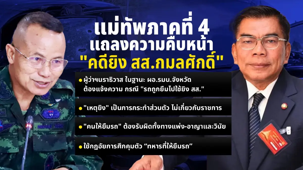 เจาะ 4 ประเด็นทัวร์ลง “แม่ทัพ 4” แถลงคดียิง สส.สุดร้อน! ประโยคสุดช็อกหลังปิดไมค์!