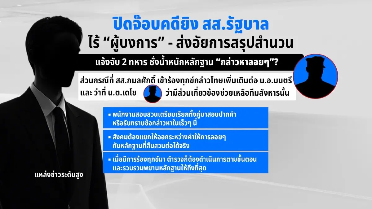 หมายเรียก-หมายจับ 2 ทหาร คดียิง สส.นราฯ จับสัญญาณ...ส่อวืด!