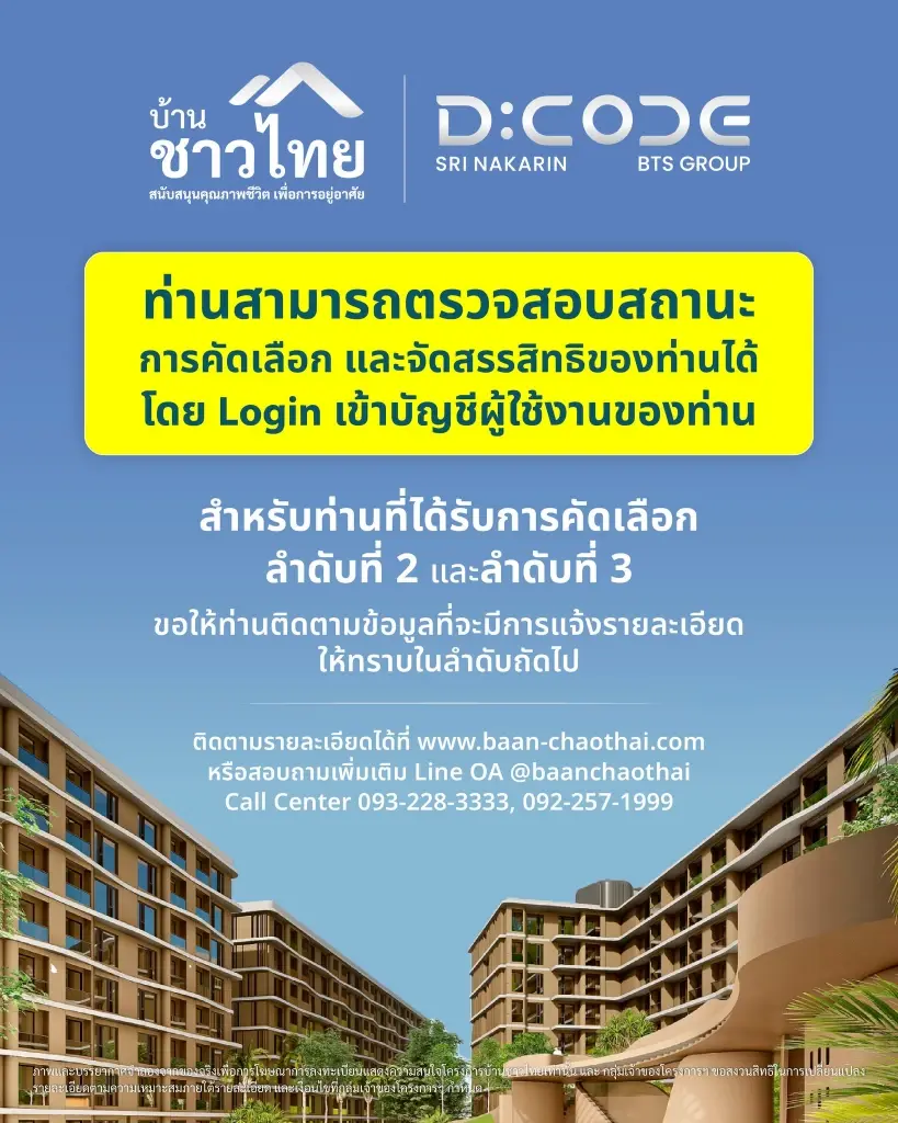 เช็กด่วน! ตรวจสอบสถานะสิทธิ "บ้านชาวไทย" พร้อมอัปเดตแนวทางสำหรับผู้ผ่านคัดเลือกลำดับสำรอง