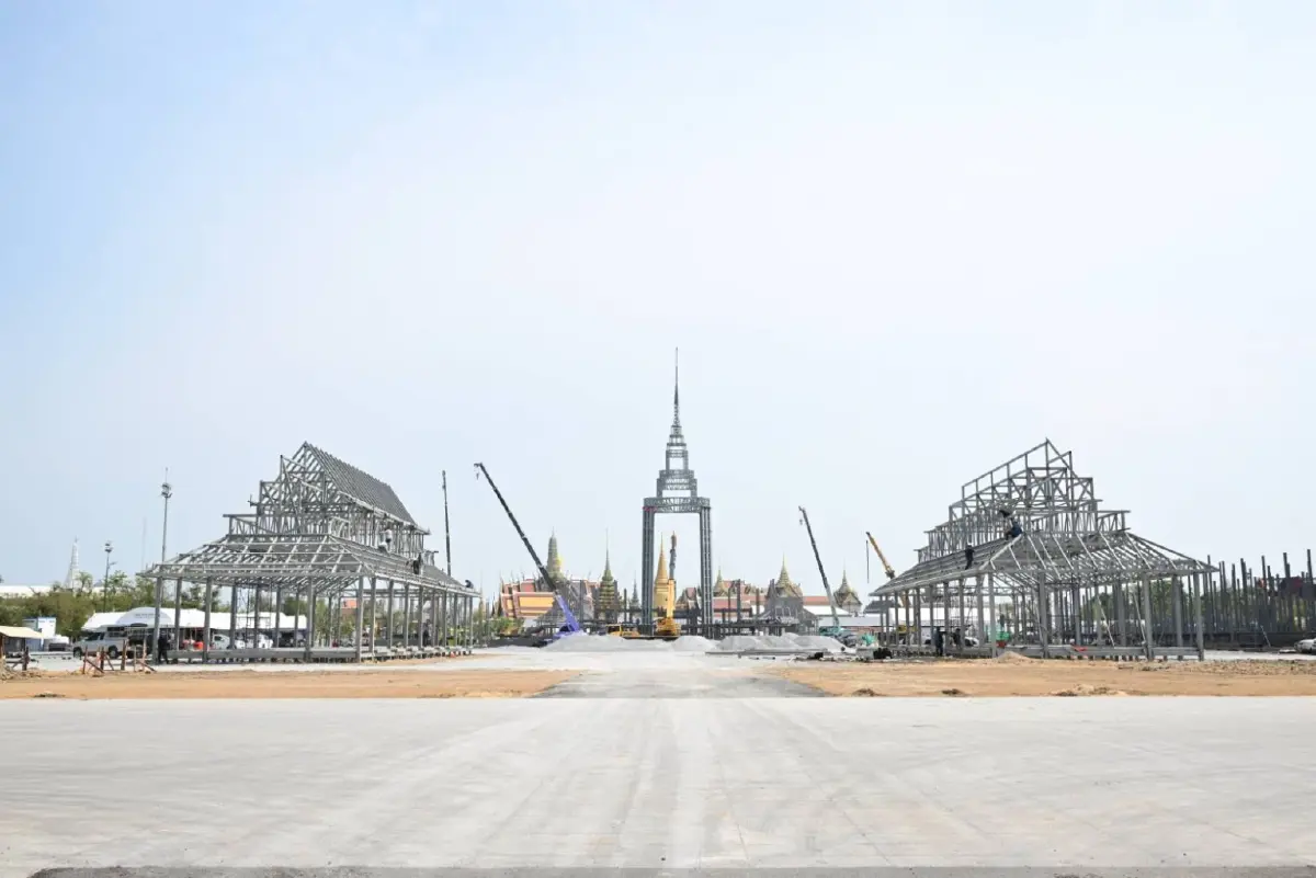 "ซาบีดา" ตรวจความคืบหน้าโรงขยายแบบพระเมรุมาศ ที่ท้องสนามหลวง
