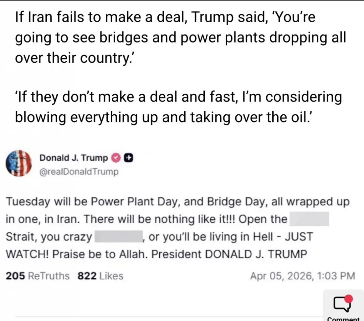 จากมหาอำนาจ...สู่อันธพาลโลก? เมื่อ "ทรัมป์" สบถด่ากราด-ขู่ถล่มโรงไฟฟ้า "อิหร่าน"