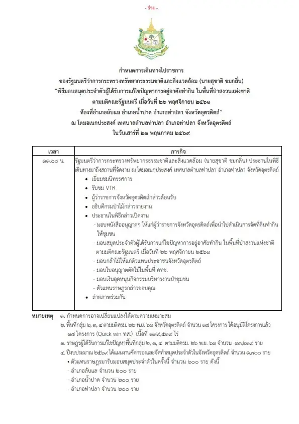 “สุชาติ” ลุยอุตรดิตถ์ แจกที่ดินทำกิน คทช. 1.9 แสนไร่ ดันฐานเสียง ภท.