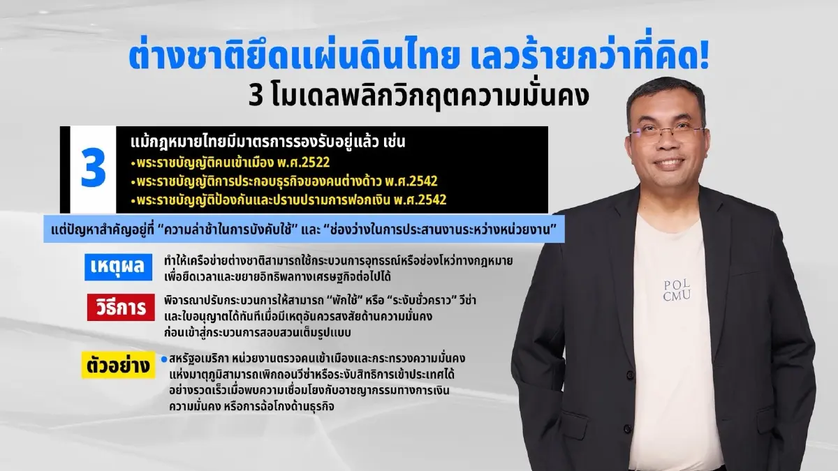 นักวิชาการ ชู 3 โมเดลพลิกวิกฤต ปราบต่างชาติรุกไทย จี้เพิกถอนวีซ่า