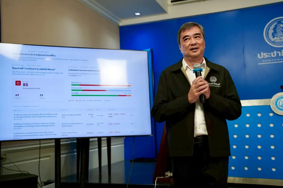 ปชป.เปิดแพล็ตฟอร์ม "ส่องรัฐ" ใช้ AI จับทุจริตโครงการรัฐ