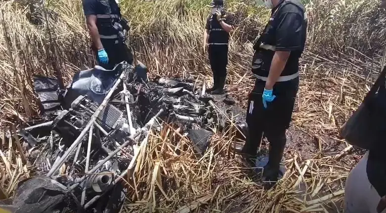 ปาฏิหาริย์ เฮลิคอปเตอร์ตกไฟไหม้ เสียหาย90% แต่ 2 ชีวิตแทบไม่เจ็บ