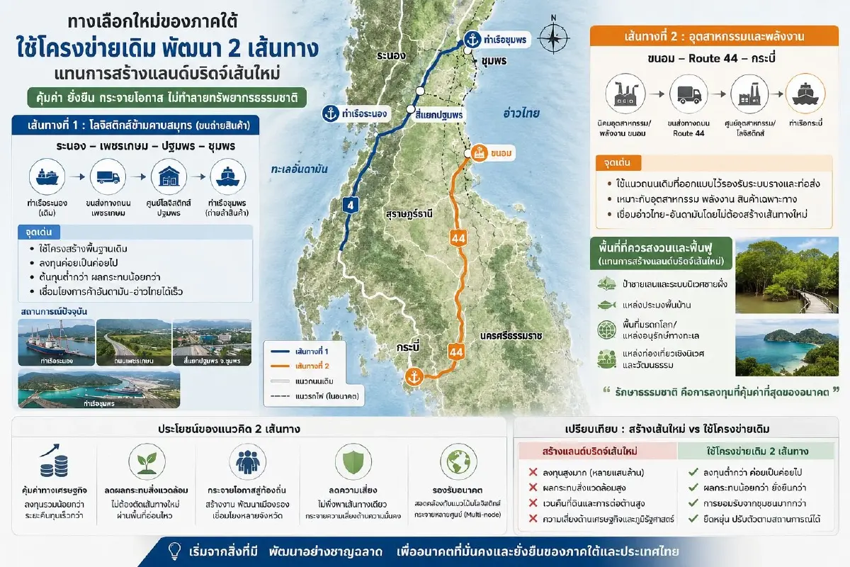 "แลนด์บริดจ์" จะเป็น "ศูนย์กลาง" หรือแค่ "ทางผ่าน" ของมหาอำนาจ?