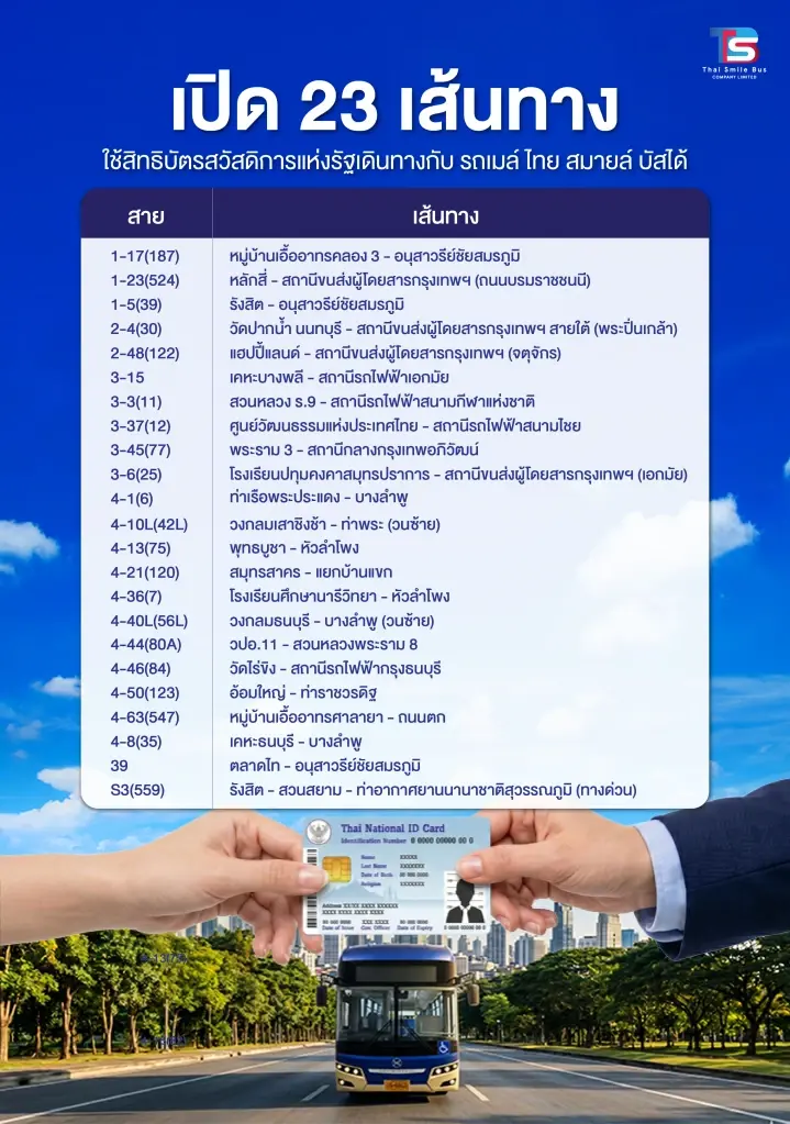 ข่าวดี! คมนาคม จับมือ TSB คิกออฟเปิดรับบัตรสวัสดิการฯ จ่ายค่ารถเมล์ไฟฟ้า ลดค่าครองชีพพี่น้องประชาชน
