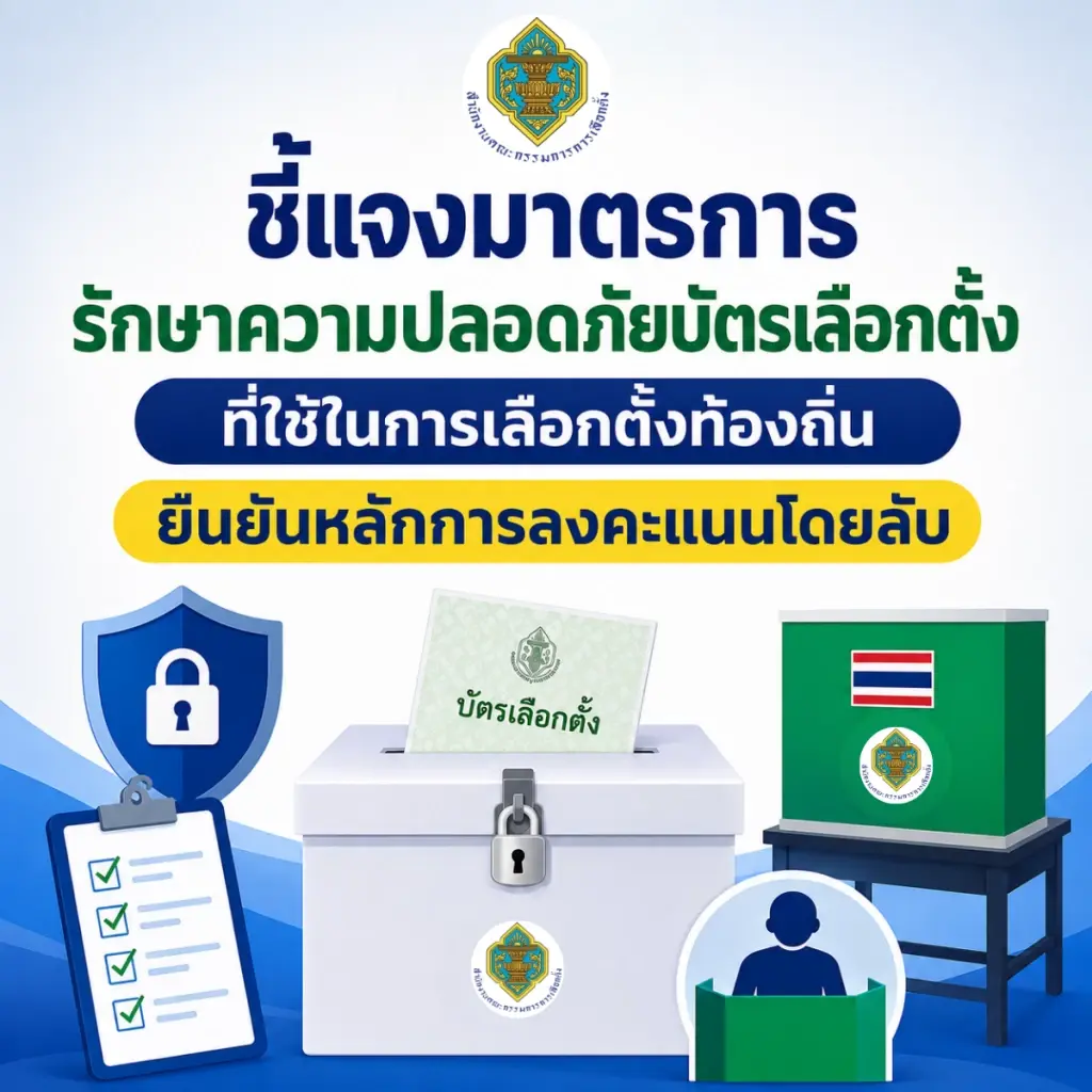 ชี้แจงมาตรการรักษาความปลอดภัยบัตรเลือกตั้ง ที่ใช้ในการเลือกตั้งท้องถิ่น ยืนยันหลักการลงคะแนนโดยลับ
